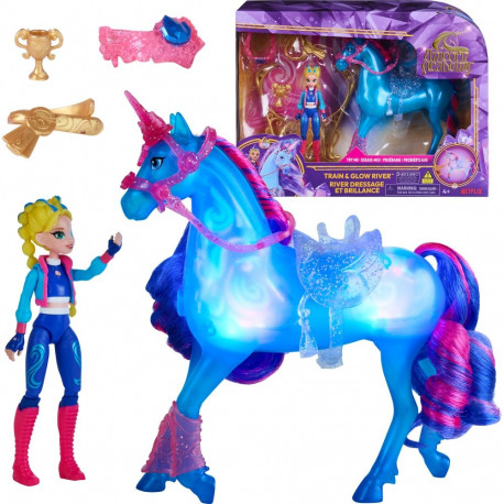 Unicorn Academy komplekt Train and Glow River Isabeliga valgustusega ja treeningutarvikutega