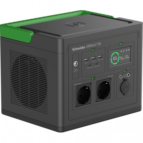 Schneider Electric Schneider portable OffGrid power station 730 (black/green, lithium-ion battery 73