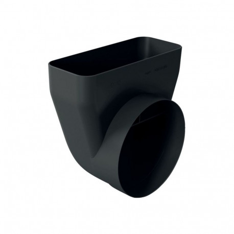 90° Adapterstück Z861SI1, Ø 150mm (schwarz, rund>flach, männlich)