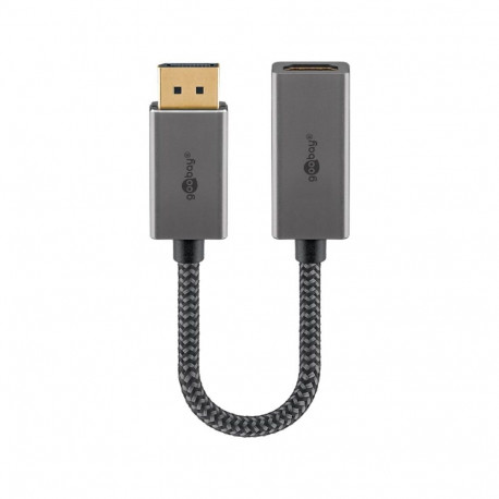 Plus DisplayPort > HDMI Adapterkabel, 8K @ 60Hz (grau, 20cm, 32 Gbit/s)