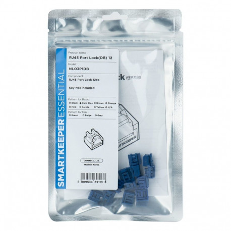 ESSENTIAL RJ45 Port Lock (NL03) (Farbcode Dunkelblau, 12 Stück)