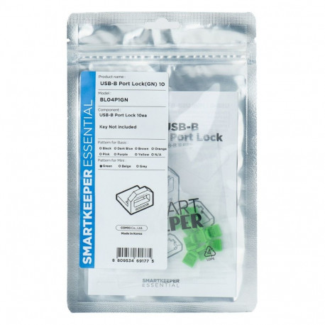 ESSENTIAL USB-B pordilukud BL04 10 Stück, roheline