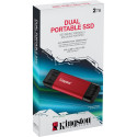 Kingston Dual Portable 2 TB, External SSD red/black