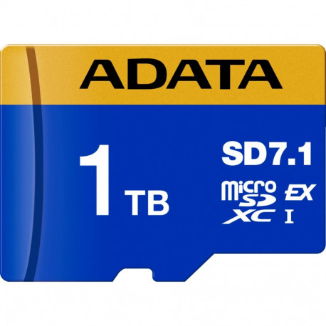 ADATA Premier Extreme microSDXC SD7.1 1 TB, blue/yellow memory card, SD7.1 Express, UHS-I U3, Class 