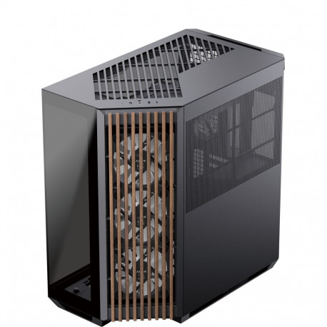 APNX V1-W-BK-v3, Tower case black, Tempered Glass x 2, Wood paneling