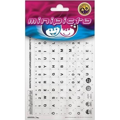 Minipicto klaviatūras uzlīmes EST KB-UNI-EE01-GRY, pelēks/melns