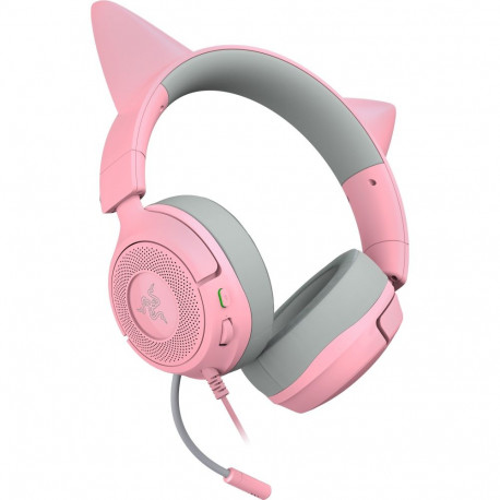 Razer Kraken Kitty V3 X Quartz, Gaming Headset pink/grey, 3.5 mm jack plug