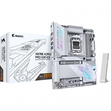 GIGABYTE X870E AORUS PRO X3D ICE - Socket AM5 - motherboard silver/white