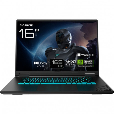 GIGABYTE GAMING A16 3THK3DE894SH, gaming notebook black, AMD Ryzen 7 260, NVIDIA GeForce RTX 5050, 1