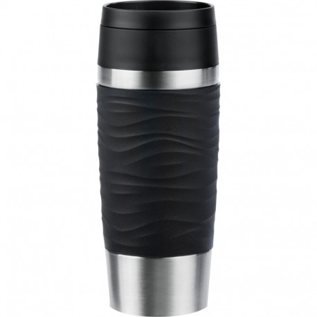 TRAVEL MUG termokruus Waves 0,36L roostevabast terasest, must