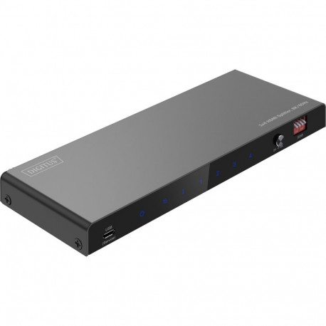 HDMI jaotur 8K 1x4 resolutsiooni alandajaga, must