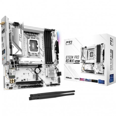 ASRock B760M Pro RS - Socket 1700 - motherboard white/black