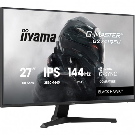 iiyama G-Master G2741QSU-B1 Black Hawk, gaming monitor - 27 - black (matt), QHD, IPS, HDMI, DP, G-Sy