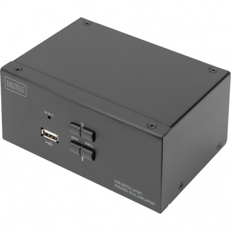 Digitus KVM switch DisplayPort 2x 1 black, dual display