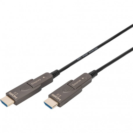 AOC HDMI- ja Micro HDMI hübriidne kiudoptiline kaabel UHD 4K 20Meter eemaldatavate pistikutega, must