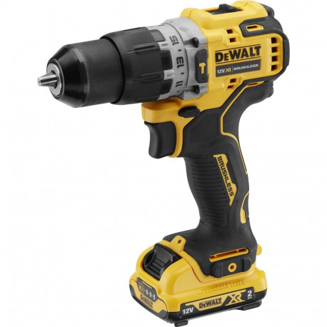 Juhtmevaba löögpuur-kruvikeeraja DCD706D2 12V 2x Li-Ion XR aku 2Ah T STAK karbis, kollane/must