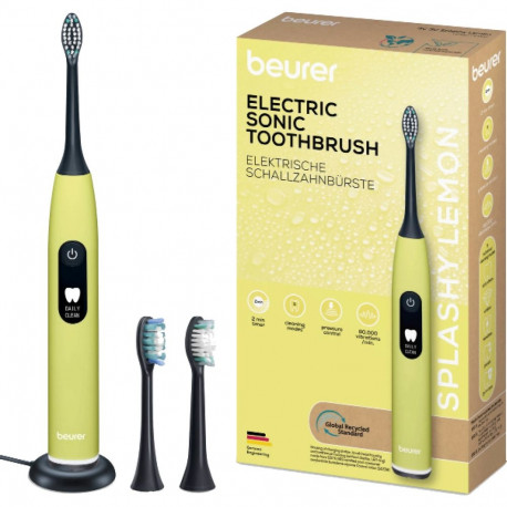 Beurer SC 50 Splashy Lemon Green Planet, Electric Toothbrush yellow, incl. 2 brush heads