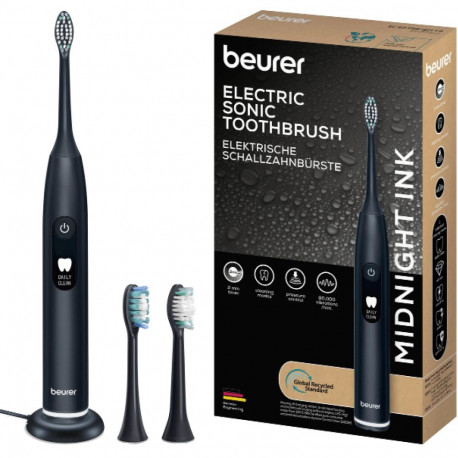 Beurer SC 50 Midnight Ink Green Planet, Electric Toothbrush black, incl. 2 brush heads