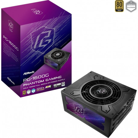 ASRock Phantom Gaming PG-1600G 1600W Gold, PC power supply, black, 2x 12-pin high power GPU, 8x PCIe