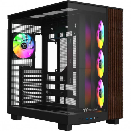Thermaltake View 380 XL WS ARGB, Tower Case black/wood, Tempered Glass x 2, Wood Texture