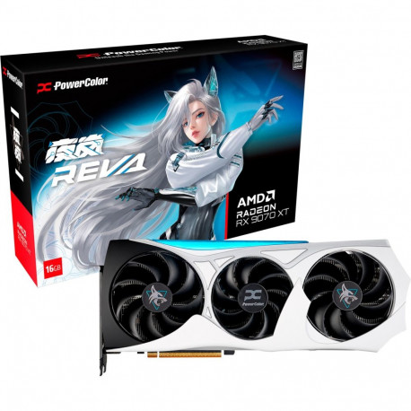 PowerColor Powercolor RX 9070 XT Hellhound REVA 16GB OC, graphics card black, RDNA4, GDDR6, 3x Displ