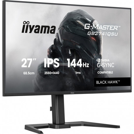 G-Master monitor GB2741QSU-B1 Black Hawk 68.6cm (27Zoll) QHD IPS HDMI DP G-Sync-ühilduv USB-hub kõrg