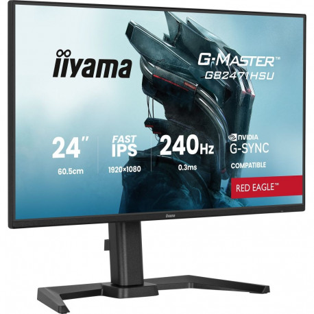 iiyama G-Master GB2471HSU-B1 Red Eagle, gaming monitor - 23.8 - black (matt), FullHD, Fast-IPS, HDMI