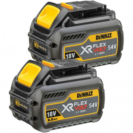 XR FLEXVOLT Akku-Starterkit DCB546T2, 54Volt (gelb/schwarz, 2 Stück, 54Volt 2Ah oder 18Volt 6Ah)