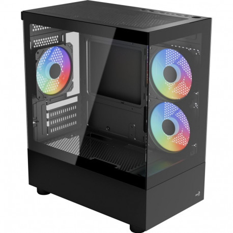 Aerocool Viewport Mini-G-BK-v4 ARGB, Tower Case Black, Tempered Glass x 2