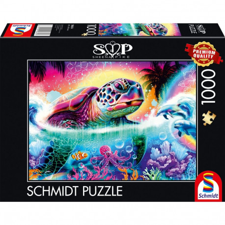 Schmidt Spiele Sheena Pike: Neon Turtle, Puzzle 1000 pieces