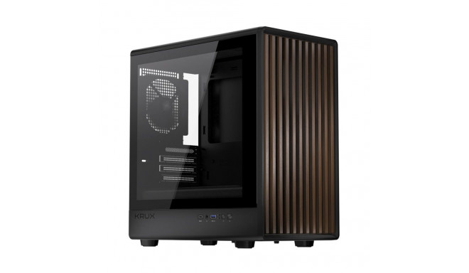 Helio (schwarz/holz, Tempered Glass)
