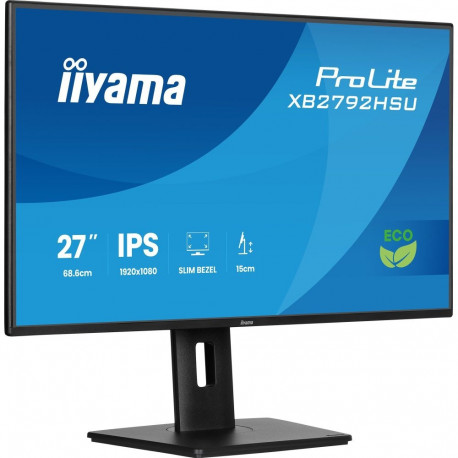 Prolite XB2792HSU-B1 (68.6 cm (27 Zoll), schwarz (matt), FullHD, IPS, HDMI, DP, USB-Hub, Verstellbar