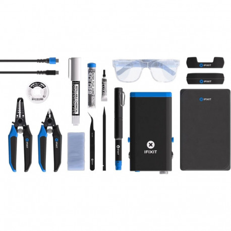 Fixhub Power Series Löt-Werkzeugset (schwarz/blau, 100 Watt, USB-C, Powerstation)