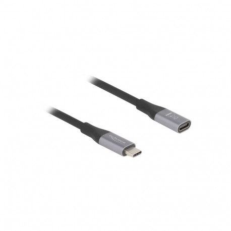 USB4 Gen 3x2 pikenduskaabel 40Gbps USB-C pistik > USB-C pesa PD 3.1 2m 240W, must/hall