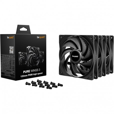Pure Wings 3 120mm PWM high-speed 3-Pack (schwarz, 3er-Pack, 120 mm)