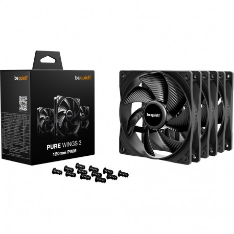 Pure Wings ventilaatorid 3 120mm PWM 3-pakk, must