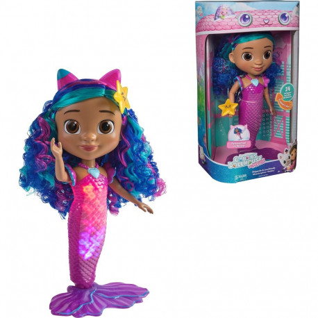 Spin Master Gabby's Dollhouse: The Movie - Sing & Shine Mermaid Gabby, 30cm tall water play doll wit