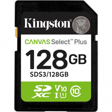 Kingston Canvas Select Plus 128 GB SDXC memory card UHS-I U1, Class 10, V10