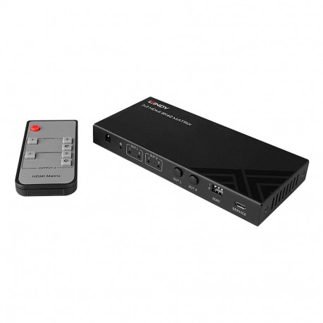 2x2 8K60 Matrix HDMI Switch (schwarz, EDID Management, Fernbedienung)