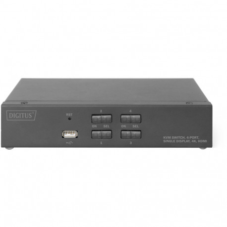 HDMI KVM-lüliti lauaarvutile mõeldud 4-pordiline, must