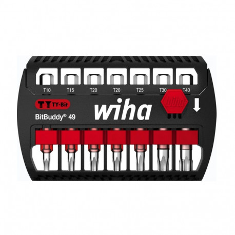 Wiha BitBuddy TY-Bits 49mm, 7-piece black/red, TORX bit set