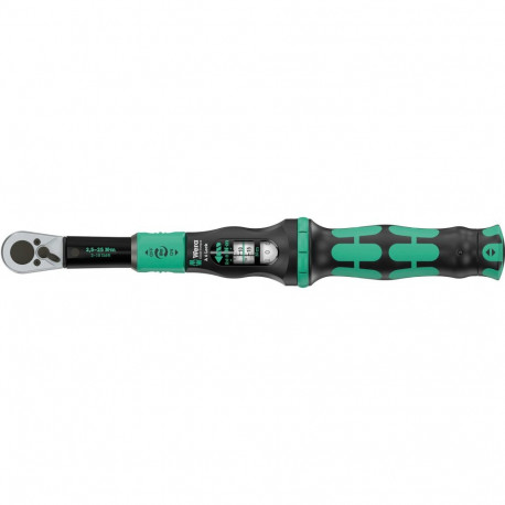 momendivõti Click-Torque Lock A 6 ümberlülitatava rätšiga 1/4" bittkinnitusega 2,5–25Nm, must/roheli