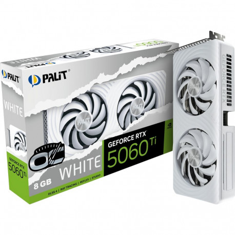 Palit GeForce RTX 5060 Ti OC WHITE 8GB, graphics card DLSS 4, 3x DisplayPort, 1x HDMI 2.1