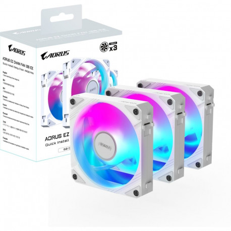 AORUS ventilaator EZ CHAIN 120, 3 tk komplekt, 120mm, valge