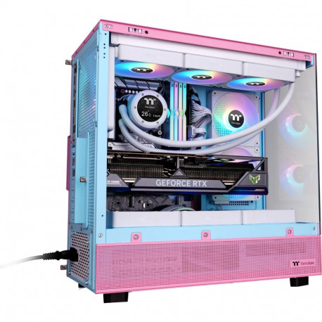 Thermaltake View 270 Plus TG ARGB, tower case pink, Tempered Glass x 2
