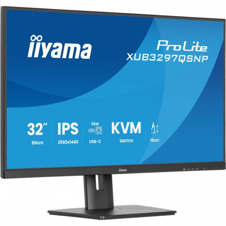ProLite monitor XUB3297QSNP-B1 80cm (32 Zoll) WQHD IPS USB-C-Dock KVM-Switch RJ45 100Hz panel, must 