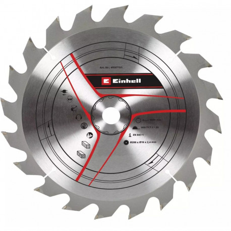 Kreissägeblatt HM, Ø 200 x 16mm, 2,4mm, 20Z (für Tischkreissäge TC-TS 200 u.a.)