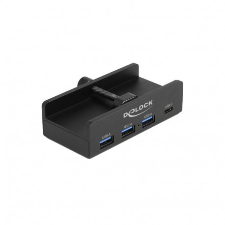 Väline USB-jaotur 5Gbps 4-pordiline 3 x USB Typ-A ja 1 x USB Type-C™ fikseerimiskruviga, must