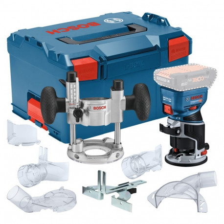 Akku-Kantenfräse GKF 18V-8 Professional solo + Taucheinheit (blau/schwarz, ohne Akku und Ladegerät, 