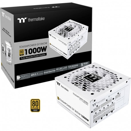 Thermaltake Toughpower GT Snow 1000W, PC power supply white, 1x 12-pin high power GPU, 5x PCIe, cabl
